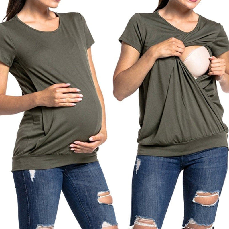 Short Sleeve Maternity Nursing Top